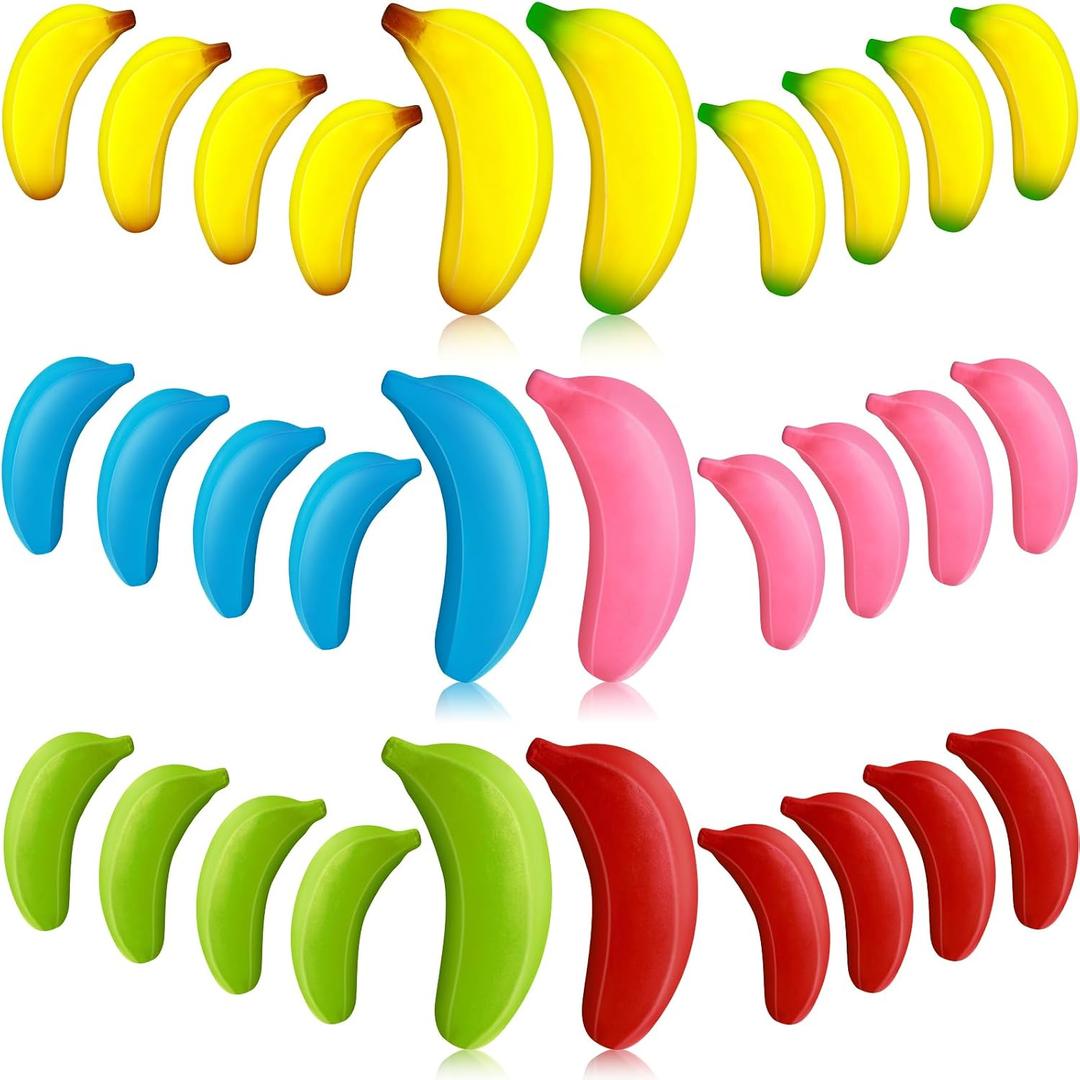 Civaner 30 Pcs Banana Stress Toys Banana Stretchy Toys Stress Relief Balls Back to School Classroom Student Gifts Tiny Party PU Squeeze Balls for Valentine Easter Stocking Stuffers(Multicolor)