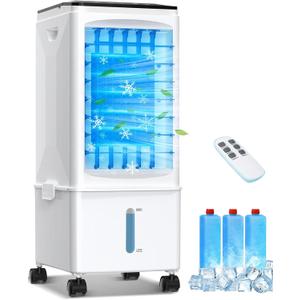 Portable Air Conditioners, [10L Larger Reservoir] Fast Cooling Quiet Evaporative Air Cooler, 4-IN-1 Portable AC Unit w/Remote, 3 Speed Swamp Cooler, Windowless Air Conditioner Fan for Room Office