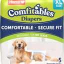 Hartz Comfitables Disposable Dog Diapers, Size XL 5 count, Comfortable & Secure Fit, Easy to Put On, Super Absorbent Male and Female Diaper