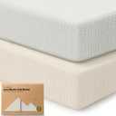 KeaBabies 2-Pack Muslin Crib Sheets for Boys, Girls - 100% Organic Cotton Fitted Baby Crib Mattress Sheet, Soft Breathable Standard Toddler Bed Cover Bedding Set, Neutral, Durable 52x28 (Greige)