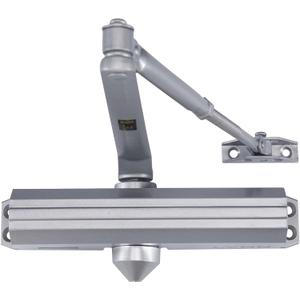 LYNN HARDWARE Medium/Heavy Duty Commercial Door Closer - DC7016 Surface Mounted, Grade 1- ADA & UL 3 Hour Fire Rated, Adjustable Size 1-6 for entrances & Aluminum storefronts- US26D Aluminum