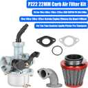 YOXUFA PZ22 Carburetor 22mm Carb Replacement for 125cc 110cc SSR TaoTao Pit Dirt Bike ATV XR CRF50 70cc DB14 DB24 Coolster Apollo Blazer Parts