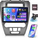 [8-Core 2+64G] Car Radio for Ford Fusion Mustang Mondeo 2009-2012 - 10.1 Inch IPS Touchscreen Android 13 Radio - Wireless Carplay and Android Auto/WiFi/DSP 32EQ/59 UI + AHD Backup Camera + Canbus