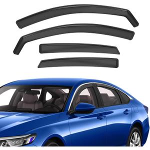 in-Channel Rain Guards Compatible with Honda Accord 2018 2019 2020 2021 2022 2023, Black Window Deflectors Window Visor Side Shatterproof Sun Visor, 4-Pieces Set