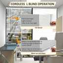 Cordless Vinyl Mini L Blinds 26" W x 48" H, 1" Slat White Horizontal Windows L Blind for Door, Shades, Camper, Light Filtering, Interiors, Arrive 1/2 Inch Narrower Indoor