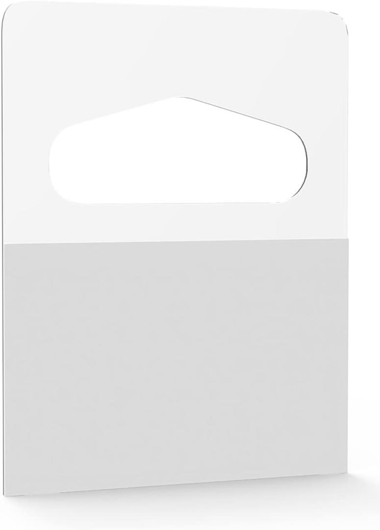 DGJM 1000PCS 1-1/4" X 1-5/8" Slot Hole Self Adhesive Hanging Tabs Heavy Duty Clear Plastic Hang Tabs Tags Hook for Store Retail Display