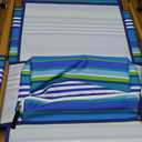 Melino Wooden Folding Outdoor Chair  3-Position Reclining Beach Sling w/ Pillow, Zipper Pouch, Carry Strap  Acacia Wood Frame for Patio, Lawn, Garden, Pool 225 lbs Support - Portable Lounge, Stripe