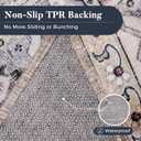 PURRUGS Vintage Farmhouse Boho Throw Rug 2x3 ft, Non-Slip Machine Washable Rug, Accent Oriental Area Rug for Entryway, Kitchen, Bedroom, Living Room and Dining Room, Coral Red/Marine Blue