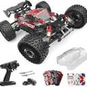 Jetwood 1/16 Fast Brushless RC Car for Adults, Max 42 mMph High Speed RTR Remote Control Car, Electric RC Truck with Oil-Filled Shocks, Offroad All Terrian RC Buggy JC16EP with 2 Lipo Batteries (Mars Red)