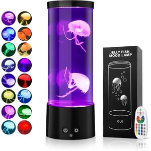 Jellyfish Lamp with 17 Light Effects - Mood Table Lamp Night Light with Remote, Jelly Fish Tank Aquarium for Living Room, Christmas Birthday Gifts for Kids