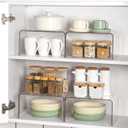 Syntus Clear Cabinet Organizer, Kitchen Shelf Organizers Set of 2 for Pantry Shelf, Plate & Spice Rack Organization