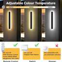 Upgraded 24inch 2pcs Modern Wall Light, 4.33 Inch Wide Dimmable Linear Wall Sconce, Waterproof IP65, Black LED Long Outdoor Lights for Garage, Front Door, Exterior Wall Lights