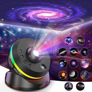 [6th Gen Upgraded] Planetarium Galaxy Projector, 13 in 1 Star Light Projector Starry Sleep Night Light with Dynamic Meteors,360 Rotation Nebula,4K HD&Large Scale Projection for Bedroom DecorKids