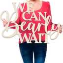 We Can Bearly Wait Sign Baby Shower Decorations, 30 Inch Wooden Banner We Can Bearly Wait Sign for Backdrop Gender Reveal Party Girl Boy Baby Bear Theme Party Decoration