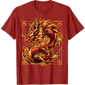 Happy Chinese New Year 2024 - Lunar New Year Red Dragon T-Shirt, Size M