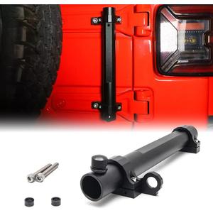 Antenna Flag Pole Tailgate Hinge Flagpole Holder Multi-Function Single Flag & Antenna Holder Compatible for Jeep Wangler JK JL 2007-2021 (Black)