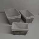 Wicker Basket Set, 3 Pieces, Light Grey