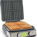 GreenPan Elite 4-Square Belgian & Classic Waffle Maker,Healthy Ceramic Nonstick Dishwasher Safe Plate, Adjustable Shade/Crunch Control, Wont Overflow, Easy Clean, Breakfast,PFAS-Free,Graphite