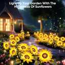 Solar Flowers Outdoor Waterproof: 3 Pack 9 Silk Sunflower Solar Lights with 800mAh Battery 12H Runtime - IP65 Auto On/Off for Garden Yard Patio Lawn Decorations - Unique Gifts for Mom Grandma