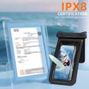 3 x Waterproof Phone Pouch Double Pocket, Floating IPX8 8.5 inch Waterproof Phone Case for Beach Vacation Essentials for Compatible IPhone 16 15 14 Pro Max Galaxy S25 S24 Waterproof Dry Bag Black