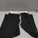 iniber Women's Comfy Pajama Pants Long Casual Drawstring Palazzo Lounge Pants Soft Wide Leg Bottoms (S, Black)