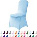 Spandex Chair Covers, 25PCS, Removable Washable Protector Stretch Covers for Living Room, Party, Banquet, Wedding Event, Hotel (Blue Mist) (25Pack)