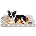 Deamoser Self Warming Cat Bed Self Heating Cat Dog Mat(20" L x 16" W x 1.2" Th) with Removable Cover Non-Slip Bottom Thermal Pet Pad for Indoor Outdoor Pets Checkered Grey