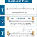 AIZESI 2Pack Tension Curtain Rod 23-46 Inch No Drilling Adjustable Black Tension Rod Extendable Spring Loaded Curtain Rods for Window Doorway Kitchen Closet Bathroom