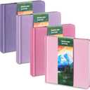 Mooliwe 4 Pcs Watercolor Paper Sketchbook 5.5 x 5.5 Watercolor Travel Journal 300 GSM Cotton Cold Press 48 Pages Drawing Artist Paper Pads Gift for Valentines Day(Pink Purple) (Pink Purple)