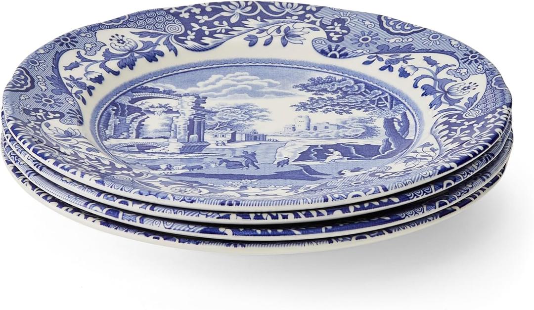 Spode Blue Italian Salad Plate 8", White