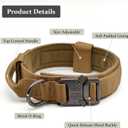 Tactical Dog Collar, Adjustable Military Training Nylon Dog Collar with Control Handle and Heavy Quick-Release Metal Buckle for Large Dogs, Camo XXL