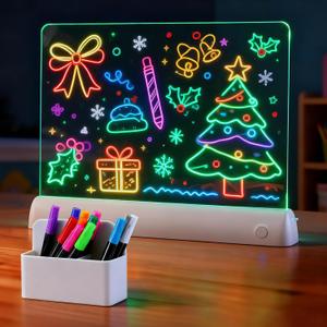 Cordless LED Drawing Board for Kids - Portable Light Up Board, Use Anywhere, 7 Colors + 12 Pens, Glows for Easy Tracing & Doodling, Birthday Gifts Toys for 410 Girls & Boys, 11.89.8in
