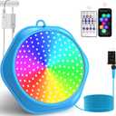T-SUN LED Pool Lights for Above Ground Pools with APP Control Halloween Color Changing Magnetic Submersible Pool Light Dimmable Underwater Lights IP68 Waterproof Underwater Lighting for Inground Pools