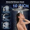 Shower Head with filtered Handheld High Pressure daul Shower Heads with Handheld Spray Combo and 10 Sprays Handheld Shower Head Detachable Shower head Built-in Magnetic Docking and Power Jets Chrome