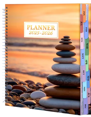 CAGIE 2026 Monthly Planner: 12 Months Jan 2026 - Dec 2026 Calendar Planner Weekly and Monthly 8.5" x 11" Large Spiral Planners for Women Hourly Daily Yearly Agenda with Tabs Stickers, Rocks