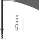 Shade Sail Poles 11.4Ft Heavy Duty Sun Shade Poles of Spiral Drill Bit,Screw in Poles for Sun Shades Outdoor, Support Awning Canopy Heavy Duty Metal Pole Kit for Patio Garden Deck, 1 Pack (1)