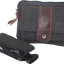 Canvas Belt Bag for Men, Tobacco Pipe Waist Purse, Smoking Accessory Waist Bag for Hiking Camping Riding Fishing