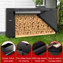 MOFEEZ Firewood Log Rack and 8ft Cover Combo, Wood Racks Holder for Wood Storage Outdoor, Powder-coated Finish for Weather Resistant