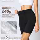 Women's High Waist Sauna Shorts, Dual-Zone Sweat Tech, Tummy Control Workout Short, Breathable Compression Gym Pants (Black, L)