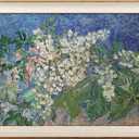 VIYYIEA Framed Canvas Wall Art, Flowers Wall Art for Living Room, Vintage Oil Painting Picture, Van Gogh Home Decor, Bathroom Wall Decor -Chestnut Branches-(12"x16")