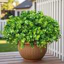 HyeFlora Artificial Plants for Outdoors Outside Spring Summer Decoration, 12 Bundles Faux Eucalyptus Leaves Stems Bulk Fake Greenery Branches Look Real UV Resistant for Home Porch Patio Planter Yard