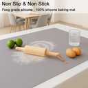 Silicone Mat 35.4"x23.6" Silicone Mats for Kitchen Counter Heat Resistant Mats for Countertop, Countertop Protector Mat, Edge Heightening Nonstick Waterproof Multipurpose Table Mat (Light Gray)