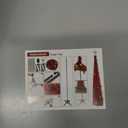 Dual Color Change & Timer 5 Ft Green Pop Up Christmas Tree with DIY 60 Warm & Multicolor Lights 4 Modes Tinsel Pencil Christmas Slim Tree with Star 25 Ball Ornament Xmas Decoration Home Indoor Holiday