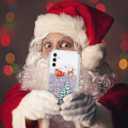 for Samsung Galaxy A25 5G Case Galaxy A25 5G Christmas Phone Case Glitter Sparkle Liquid Floating Case Shockproof Clear Soft TPU Bumper Cover Xmas Santa Claus Silicone Case, Colorful