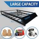 TOOENJOY Roof Rack Cargo Basket, 43x 35x 4.7, Anti-Rust Rooftop Cargo Carrier with Removable Wind Fairing, Universal Car Top Luggage Holder for Car, SUV and Truck, 150 lbs Capacity