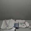 Nightstand with Charging Station, LED Night Stand with Drawers (Fabric), Bedside Table with Open Shelf, End Table with Steel Frame, 3 Drawer Dresser for Bedroom, Small Space, Black Nightstand