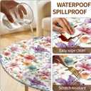 Round Fitted Table Cover with Elastic Fits 38"-42" Round Tables | Polyester Waterproof Stain-Resistant Wipeable Outdoor Tablecloth for Camping, Picnic, Dining, Indoor