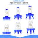 Chick Feeder and Waterer Set with 3 Adjustable Height, Scoop, 0.4Gal Top Fill Chick Feeder and 0.4Gal Waterer Anti-Drown for Raising Chicks in Brooder Blue