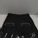 MakeMeChic Women's Faux Suede Fringe Hem Mini Skirt Studded Tassell Bodycon Short Skirts, No Size Mark