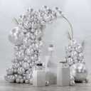PartyWoo Metallic Silver Balloons 92 pcs Different Sizes Pack of 18 12 10 5 Inch Chrome Silver Balloon Arch Kit Garland for Graduation New Year Wedding Birthday Party Decorations Silver-G102